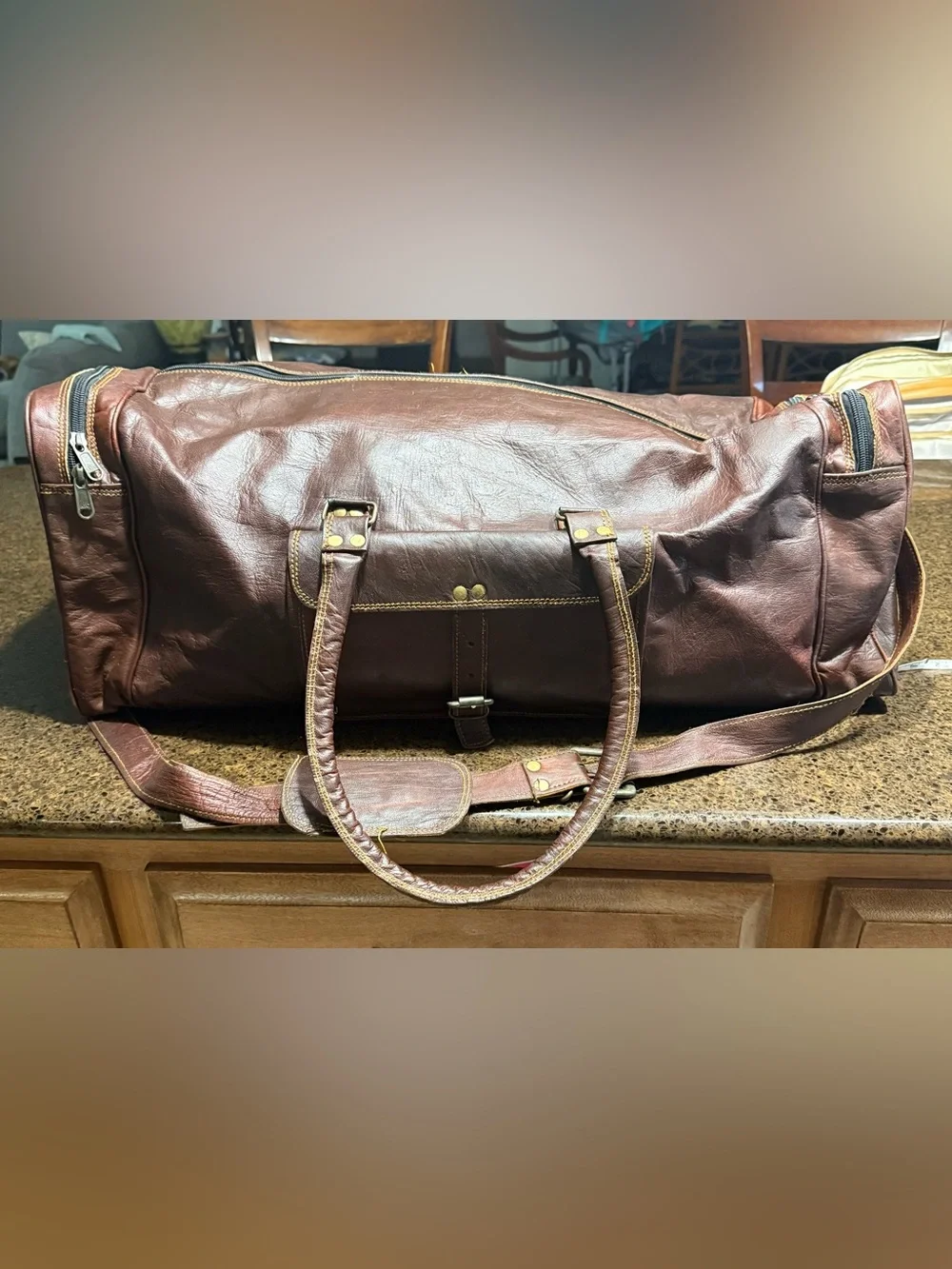 Leather Duffle Bag 28 inch
